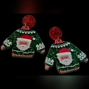 Festive Santa Sweater Earrings